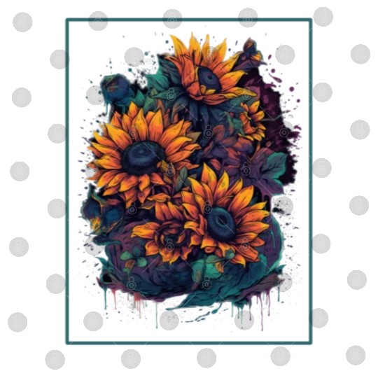 Psychedelic Sunflowers Garden Nature Lover Gift Digital Files