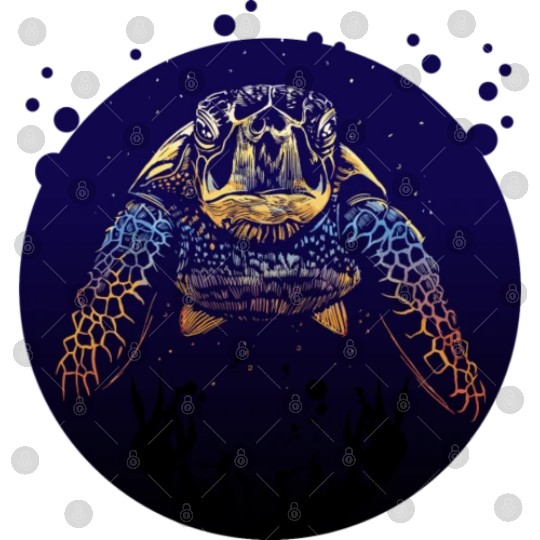 Sea Life - Colorful Sea Turtle Digital Files