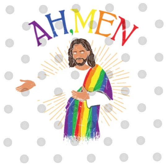 Men Funny Jesus Gay LGBTQ Rainbow LGBT Pride Month Digital Files