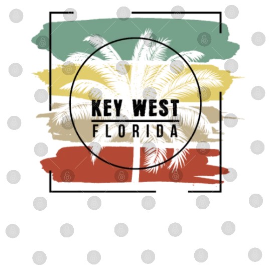 Key West Florida Palm Tree Retro Artistic Digital Files
