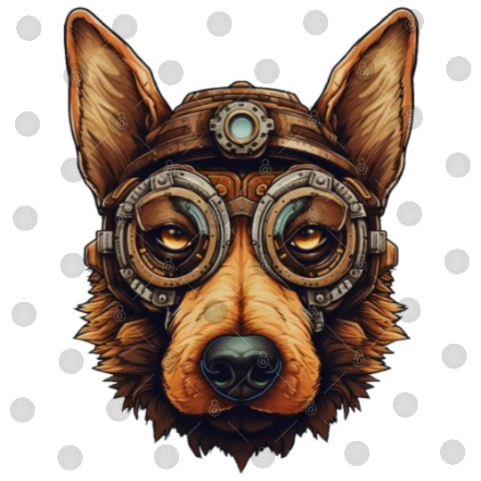 Steampunk German Shepherd Dog in Clockwork Digital Files