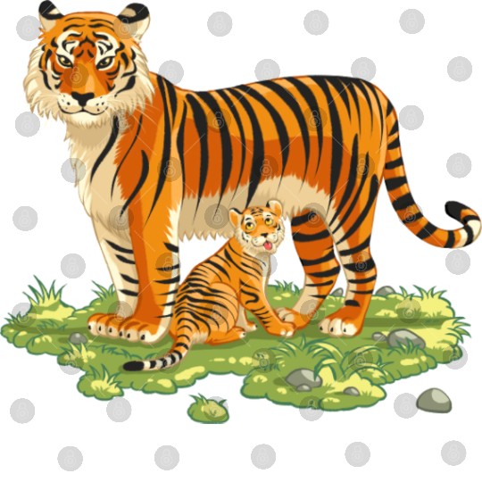 Mother And Son Tiger Digital Files