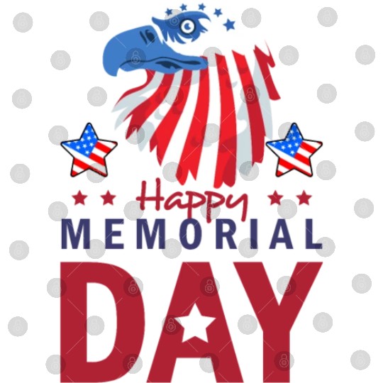 Happy Memorial Day Veterans Brave US Eagle Stars Digital Files