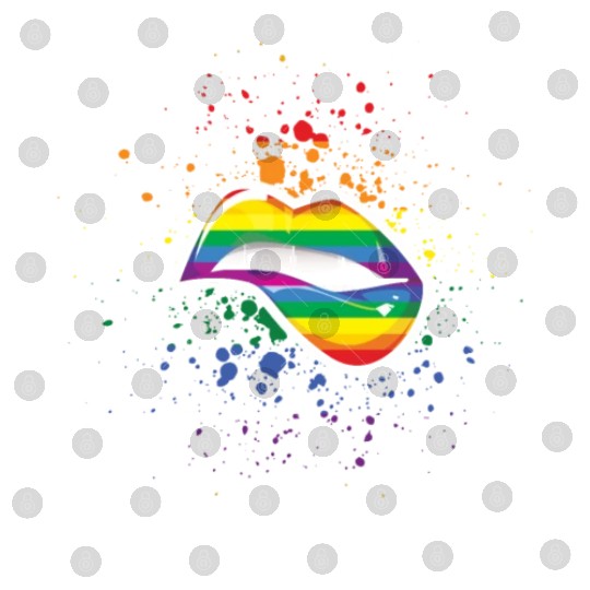 Bite Lips Gay LGBTQ Rainbow LGBT Pride Month Digital Files
