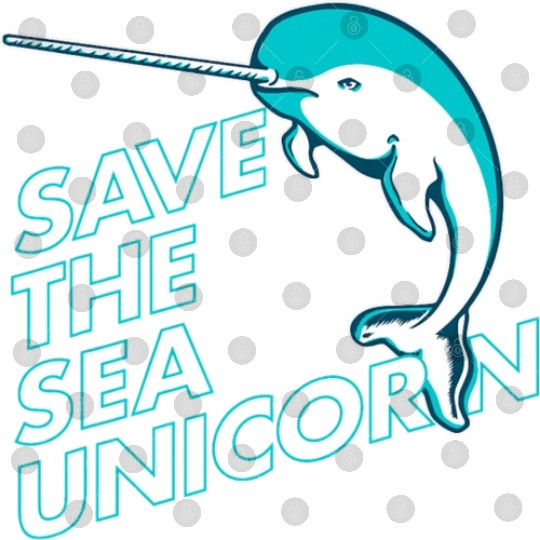Funny Save the Sea Unicorn Narwhal Digital Files
