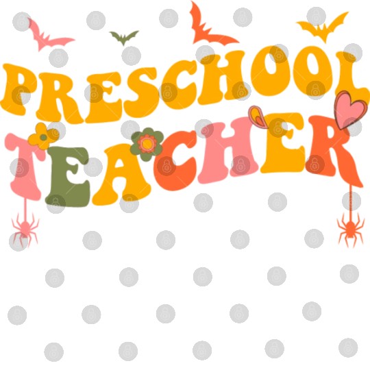 Funny Groovy Halloween Preschool Teacher Men Women Digital Files