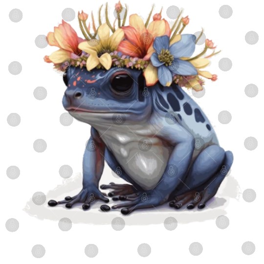 Cute Poison Dart Frog Flower Crown Amphibian Lover Digital Files