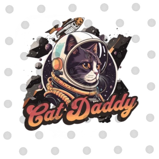 Astrocat Retro graphic Cat Daddy Vintage Eighties Digital Files