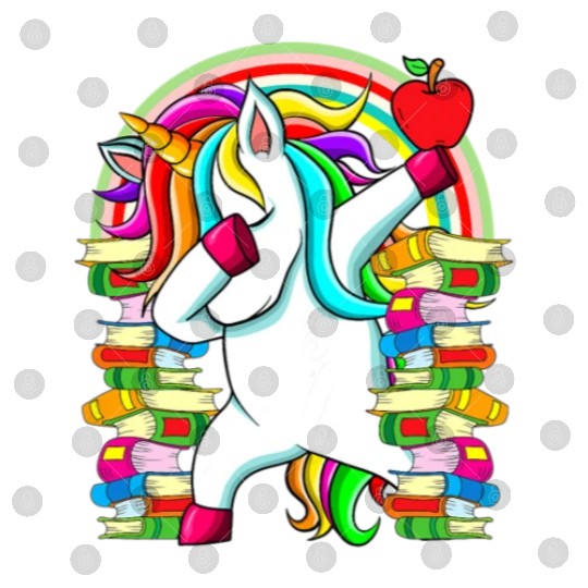 Womens Reading Teacher Dabbing Unicorn Elementary Digital Files