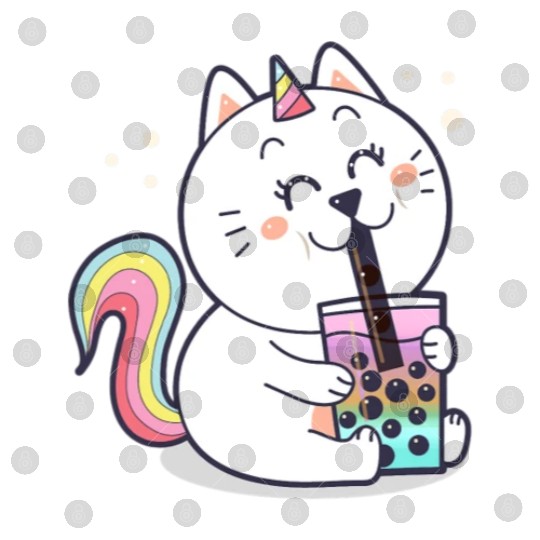 Bubble Tea Cute Kawaii Unicorn Cat Japanese Digital Files