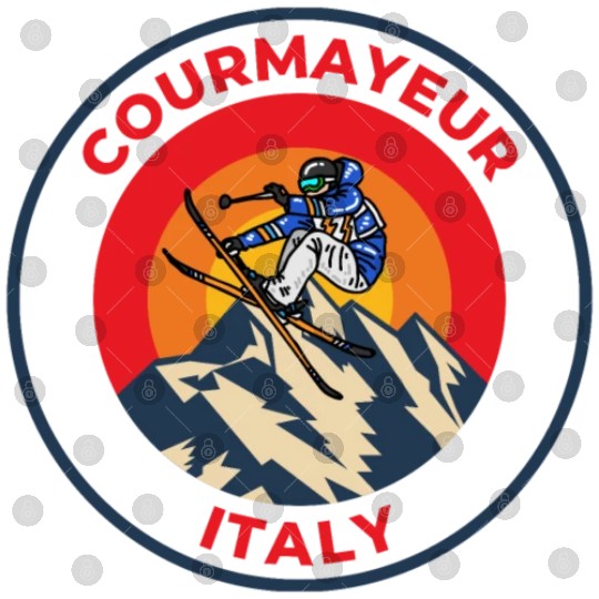 Vintage Cool Skiing in Courmayeur Italy Sunset Digital Files