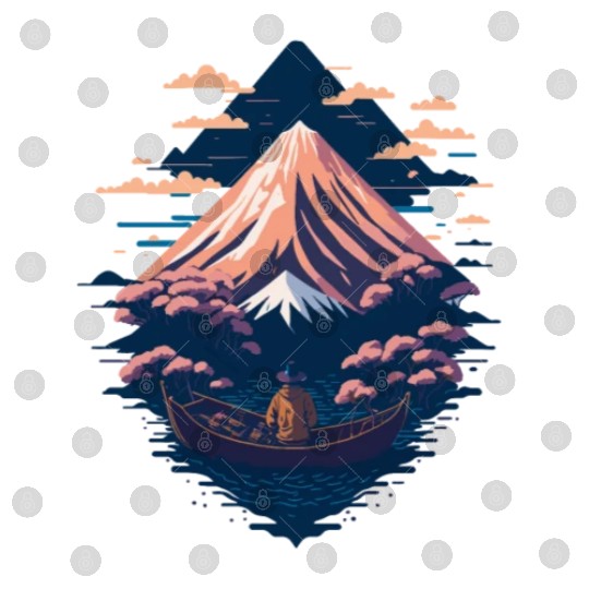 Serene Mount Fuji Sunset Peaceful River Scenery Digital Files