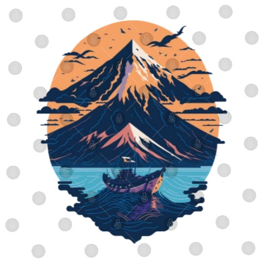 Serene Mount Fuji Sunset Peaceful River Scenery Digital Files