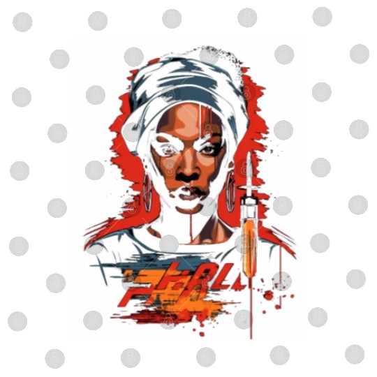 African American Nurse Afro Woman Syringe Nursing Digital Files