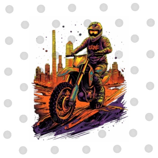 Dirt Bike Biking City Skyline Motocross Digital Files