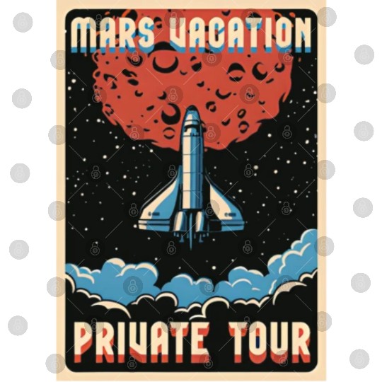 Mars vacation private Tour Digital Files, Digital Files, bags