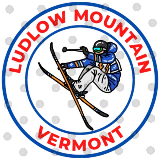Retro Cool Skiing Ludlow Mountain Vermont Souvenir Digital Files