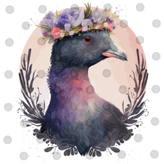 Cute Coot Bird Watching Flower Crown Floral Birdin Digital Files