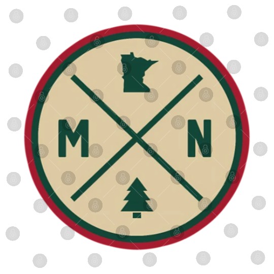 Minnesota Mn Circle Patch Red And Green Digital Files