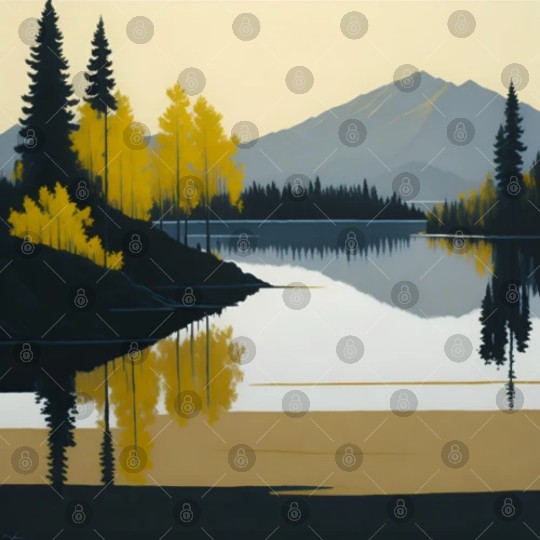 "Tranquil Views" - Minimalist landscape design Digital Files