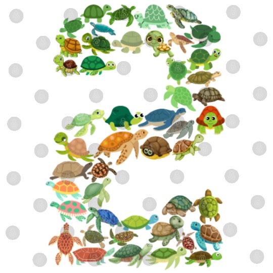 2nd birthday sea turtle tortoise theme 2 year old Digital Files