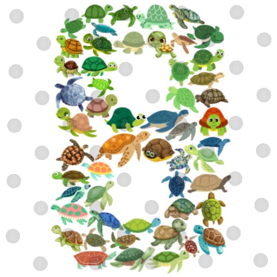8th Birthday Sea Turtle Tortoise Theme 8 Year Old Digital Files