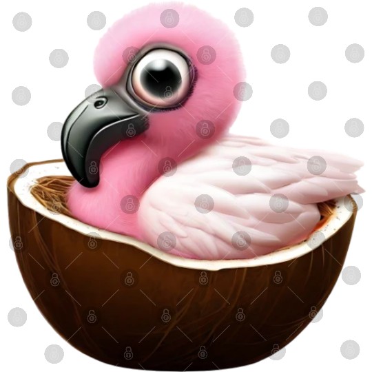Coconut Flamingo Digital Files