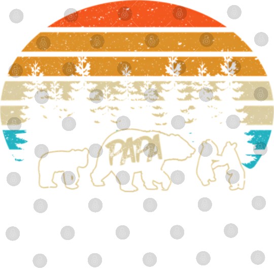 Papa Bear With Three Bear Cubs Digital Files