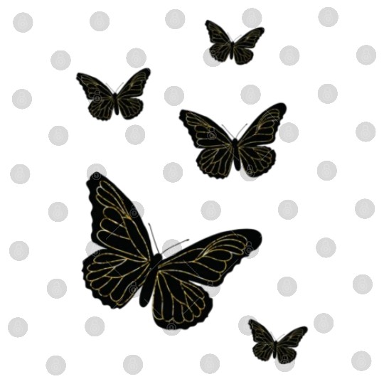 Black glittery butterflies monarch Digital Files