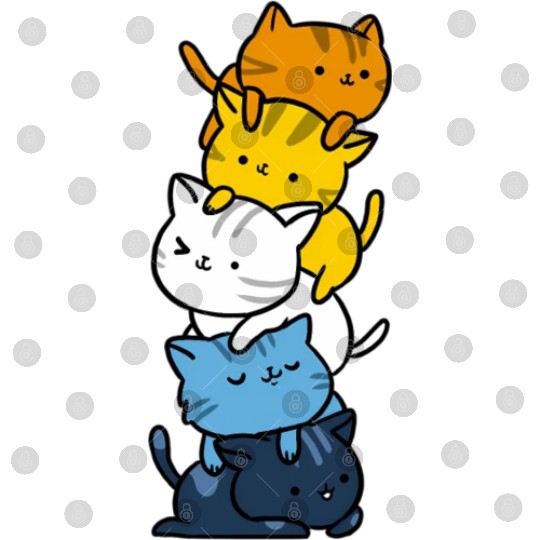 Kawaii Cat Pile Aroace Pride Flag Digital Files