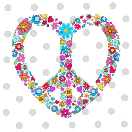 Peace Love 60's 70's Hippie Floral Colorful Costum Digital Files
