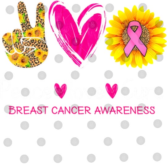 Peace Love Cure-Leopart Sunflower Breast Cancer Digital Files