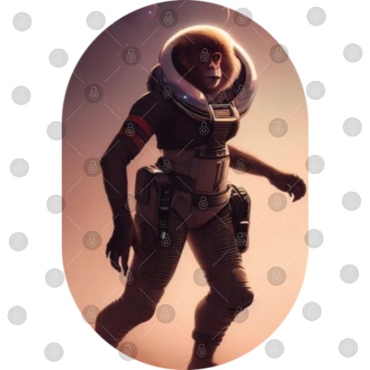 Astronaut Monkey Discovering Planet Mars 1 1 Digital Files