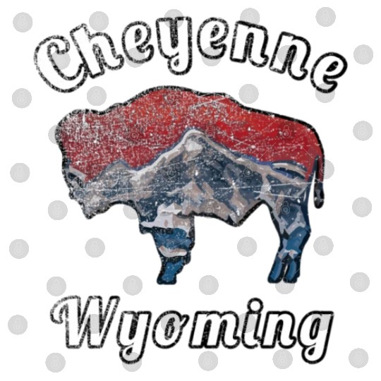 Cheyenne Wyoming With Flag Themed Mountain Scenery Digital Files