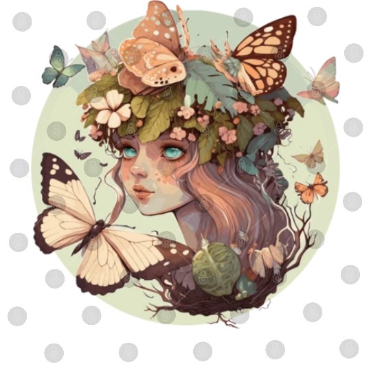 Cottagecore Butterfly Girl Cute Goblincore Fantasy Digital Files
