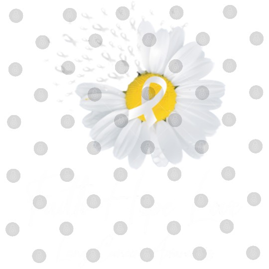 White Flower Ribbon Faith Hope Love Lung Cancer Aw Digital Files