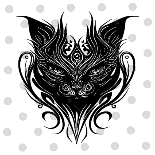 Tattoo Cat In Geometric Lines Style Digital Files