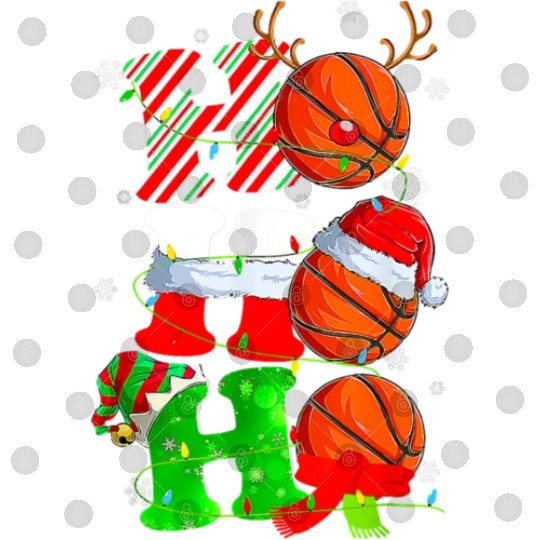 Ho Ho Ho Basketball Lover Christmas Reindeer Santa Digital Files