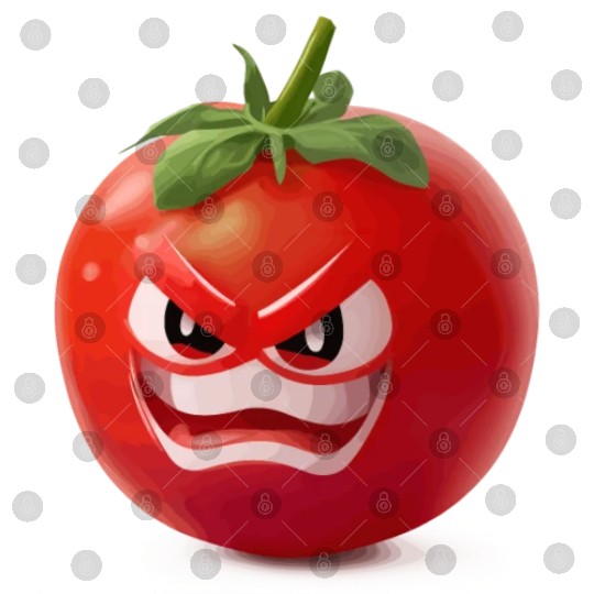 A realistic tomato with angry face cartoon style Digital Files