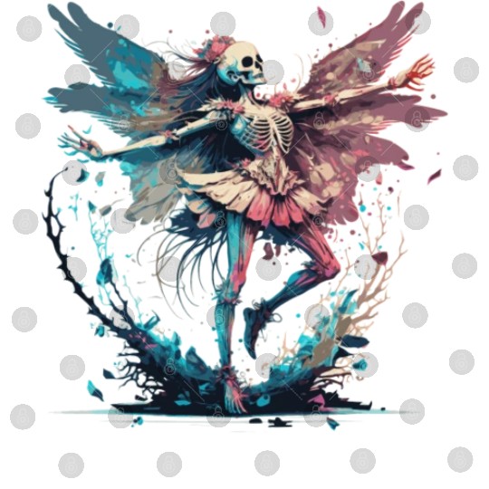 Watercolor Skeleton Fairy Gothic Fairycore Grunge Digital Files