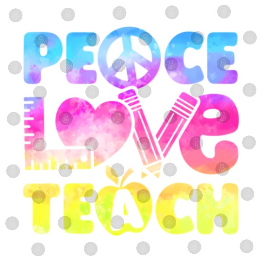 Teacher Peace Love Teach First Day Back To School Digital Files