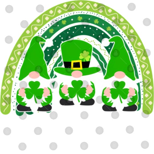 Lucky Rainbow Gnome Happy St Patric Day Family Digital Files