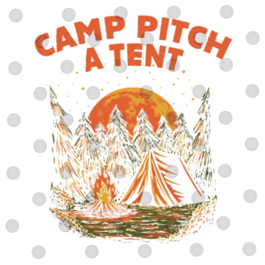 Camp Pitch a Tent Summer Camping Tropical Camper W Digital Files