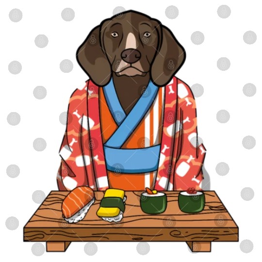 Kawaii Japanese German Shorthaired Pointer Kimono Digital Files