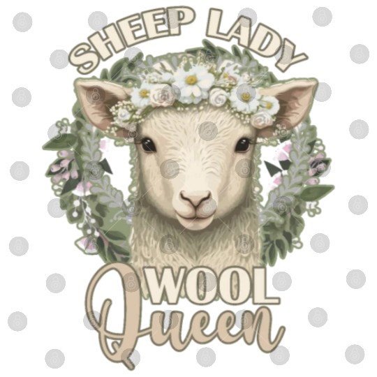 Sheep Lady Wool Queen Spring Flower Animal Funny F Digital Files