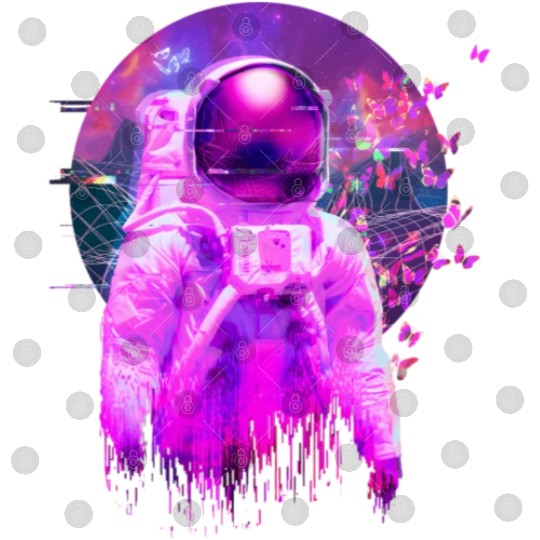 Vaporwave Retrowave Astronaut Space Butterflies Digital Files