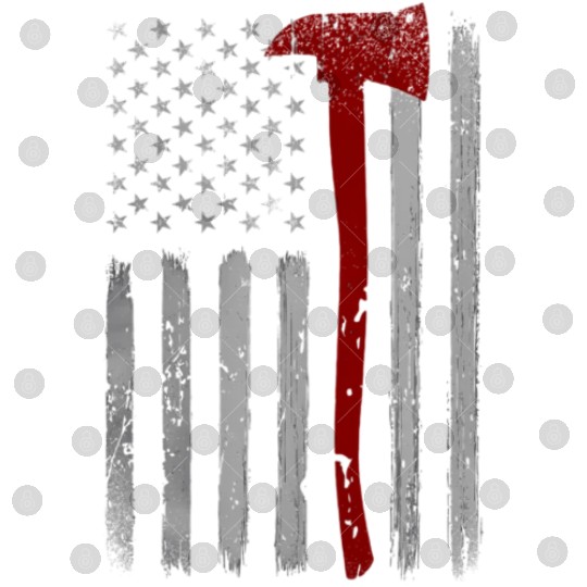Thin Red Line Patriotic Firefighter Usa Flag Axe Digital Files