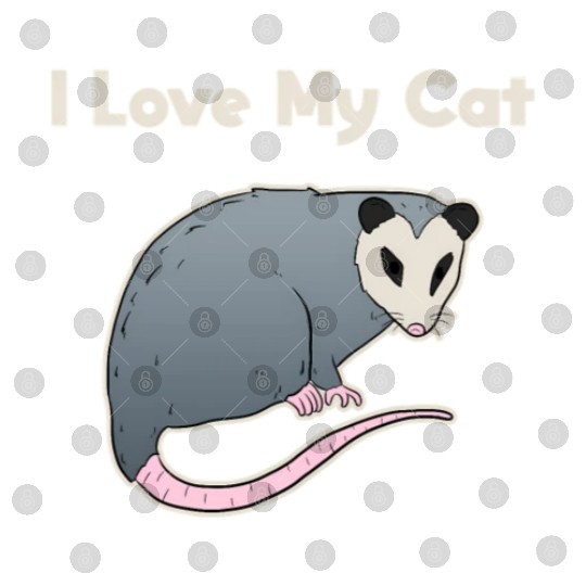 I Love My Cat Opossum Digital Files