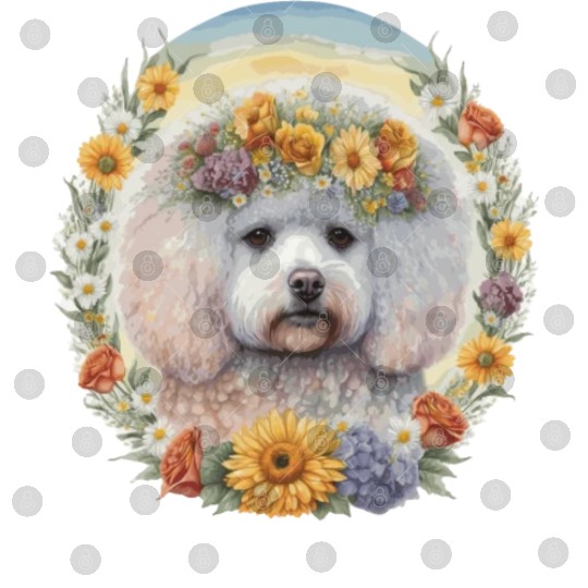 Cute Bichon Frise Sunflower Dog Breed Pet Puppy Digital Files
