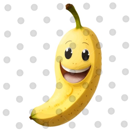 A banana with smiling face cartoon style Digital Files